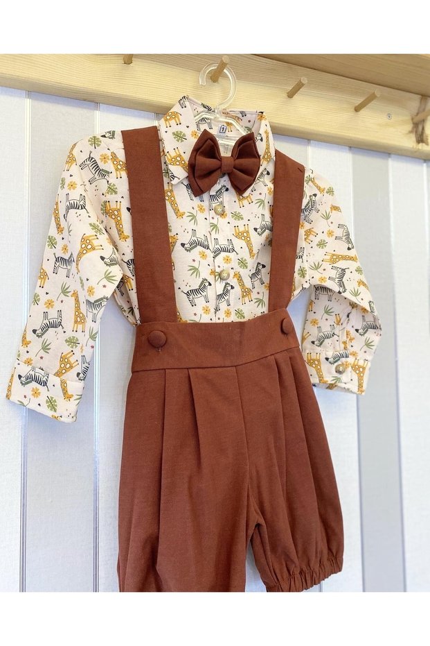 Safari Concept Salopet Shirt Bow Tie Suit - Special Day Outfit Costumes