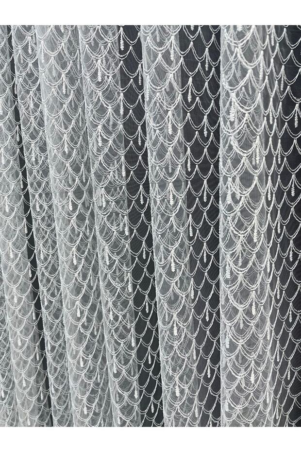 ستارة تول منقوشة بالتنقيط (بدون طيات) - 3