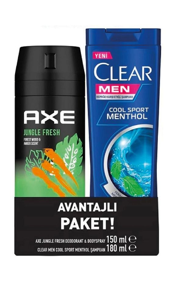 Deodorant Bay Jungle Fresh 150ml+180ml Clear Men Şampuan - 1