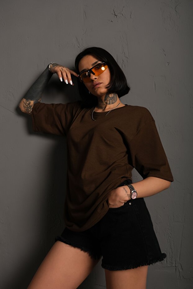 Ανδρικό μπλουζάκι Basic Solid Color Oversize Απλό μπλουζάκι - 2