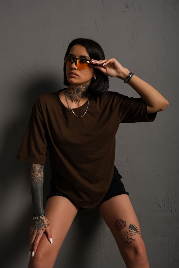 Ανδρικό μπλουζάκι Basic Solid Color Oversize Απλό μπλουζάκι - 5