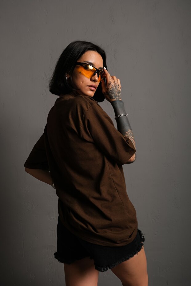 Ανδρικό μπλουζάκι Basic Solid Color Oversize Απλό μπλουζάκι - 6