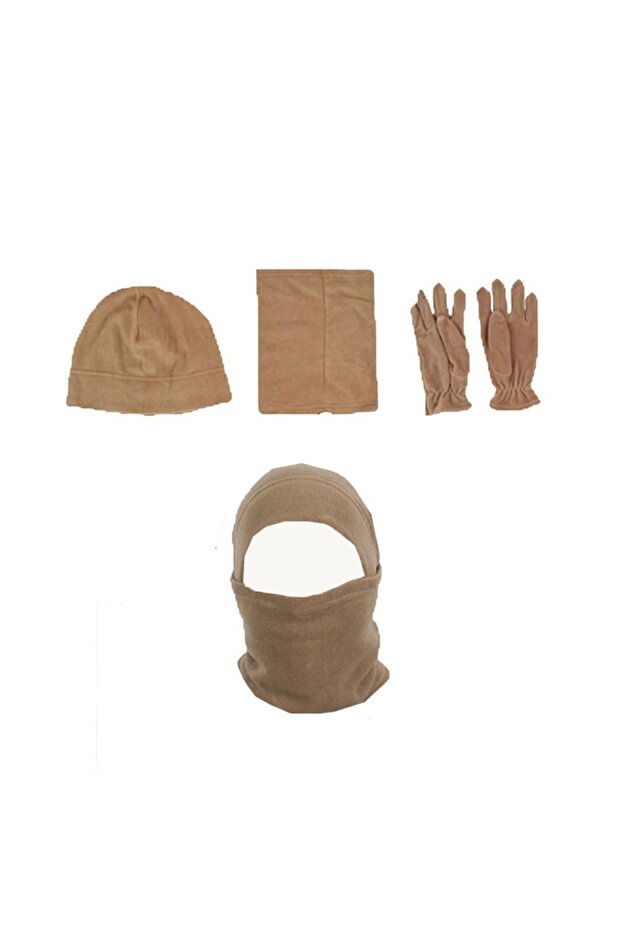 Nano Color 4-Piece Polar Beanie Neck Collar Gloves Set