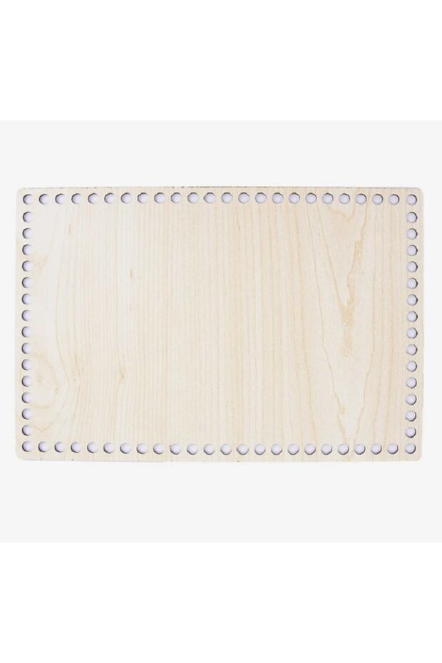 3mm 25x15 Wooden Rectangular Basket Tray Knitted Perforated Base Crocheted Basket Pad Base