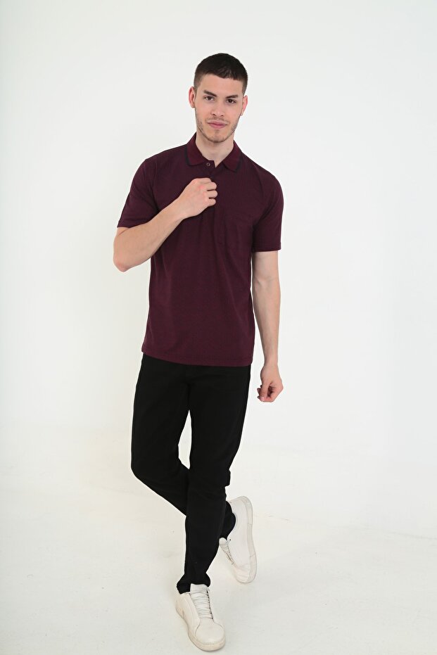 Patterned Dad Collar T-Shirt