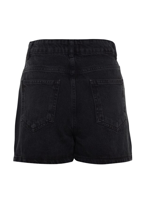 Siyah More Sustainable Mini Denim Şort Etek TWOSS23SR00190 - 8