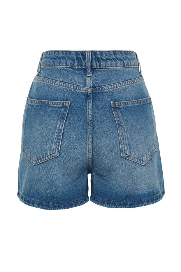 Mavi Yüksek Bel City Boy Denim Şort TWOSS23SR00199 - 7