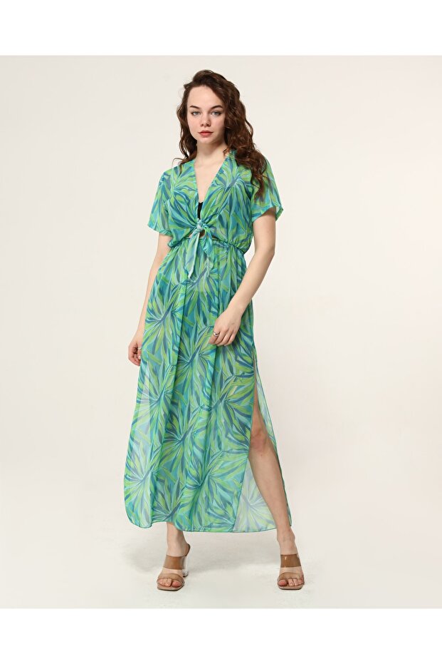 Aria Green Leaf Beach Dress