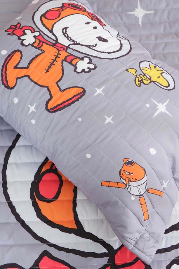 Peanuts By Karaca Home Space Traveler Yatak Örtüsü Tek Kişilik Gri - 4