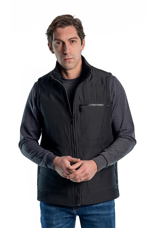 Fleece Vest, Black -118E2650- Winter Vest-Vest