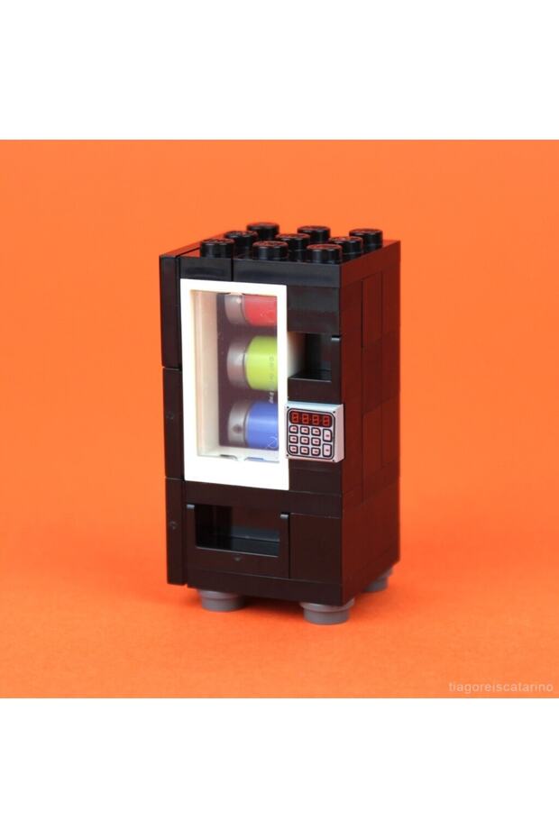 Original Accessory Moc Custom Minifigure City Modular Building Building Black Vending Machine Vending Machine