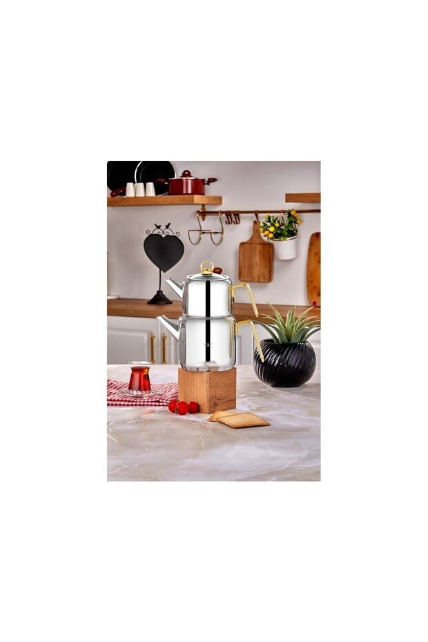 طقم إبريق شاي هيرا ذهبي - 3