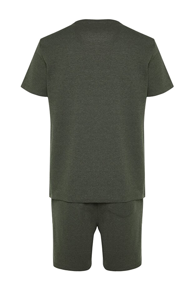 Haki Regular Fit Şortlu Pijama Takımı TMNSS23PT00036 - 11