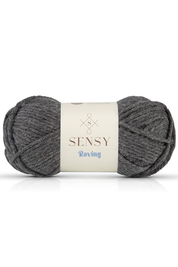 Premium Roving El Örgü Ipi Atkı Bere Ipi Kazak Panço Ip Hırka Ipi Koyu Gri - 1