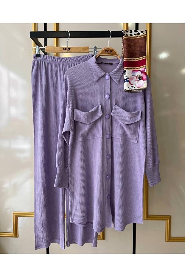Double Pocket Buttoned Summer Suit - 1