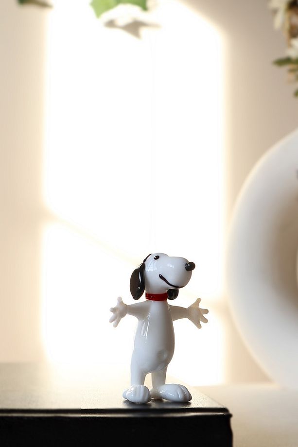 Snoopy Dog Minyatür El Yapımı Cam Biblo - 1