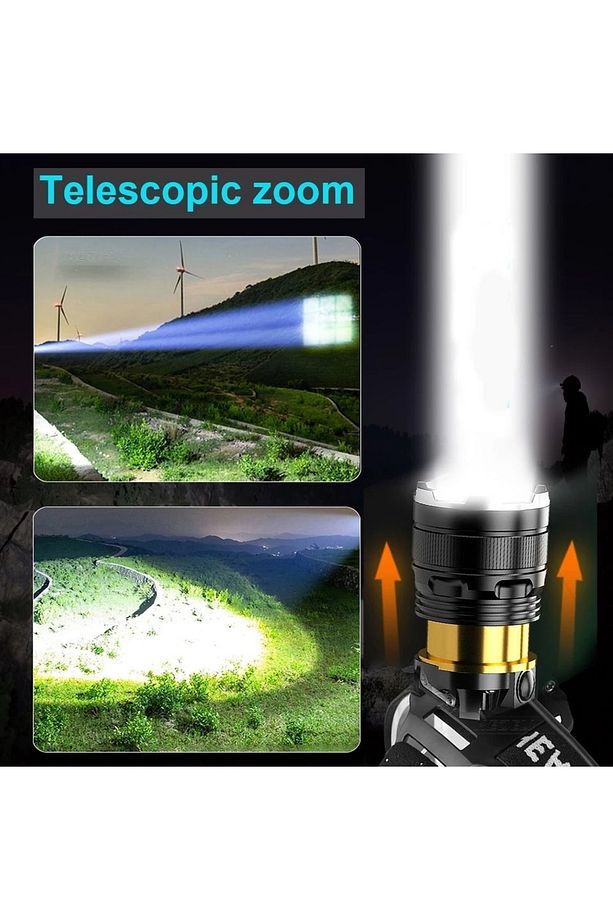 Ps-8002 Sensörlü Zoomlu Profesyonel 3000 Lümen Xhp50 Led Usb'li Şarjlı Kafa Lambası - 9