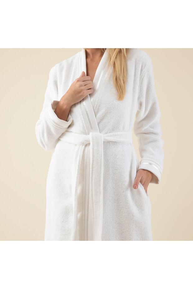 Chic Kadın Bornoz Beyaz - 4