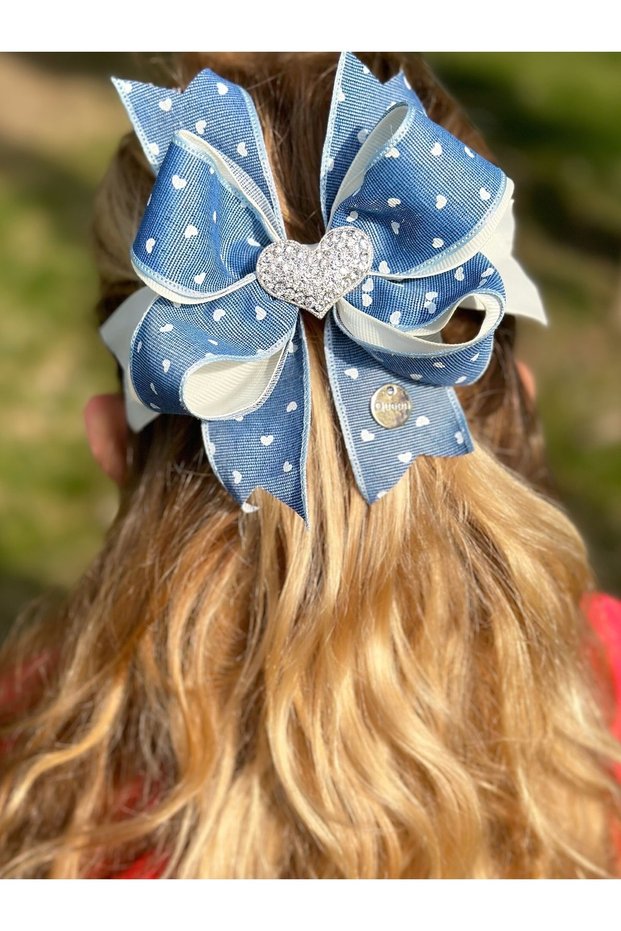 Special Design Luxury Crystal Stone Heart Brooched Jeans Jean Patterned Fabric Bow Clip Women's Children's Buckle