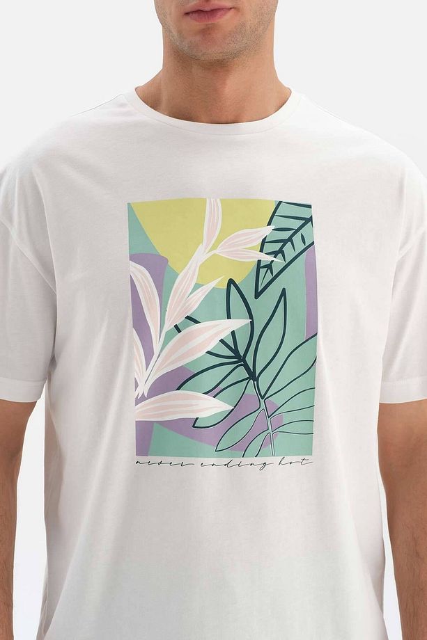 Ekru Oversize Bis Yaka Baskılı Şort Pijama Takımı - 4