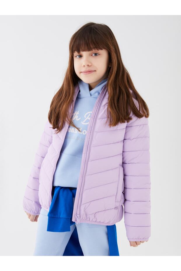 Kapüşonlu Basic Kız Çocuk Şişme Mont - 2