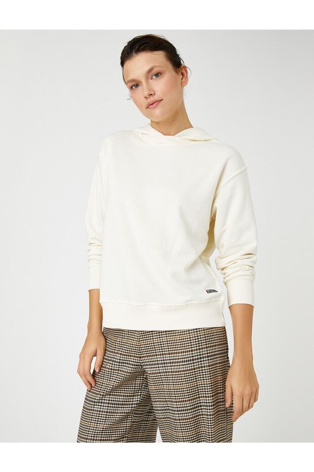 Basic Kapüşonlu Sweatshirt - 2