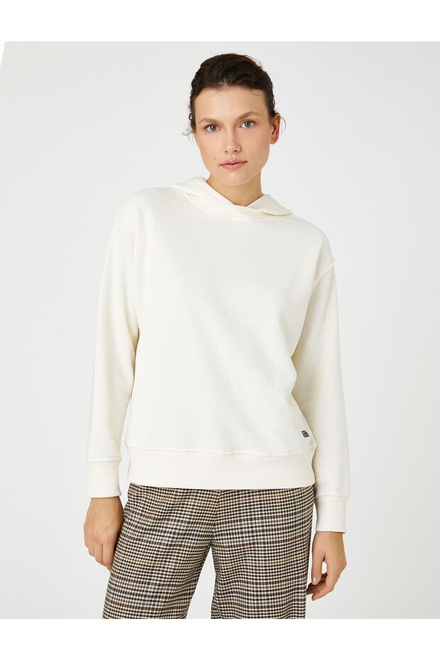 Basic Kapüşonlu Sweatshirt - 3