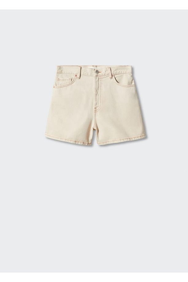 Yüksek Belli Denim Şort - 3