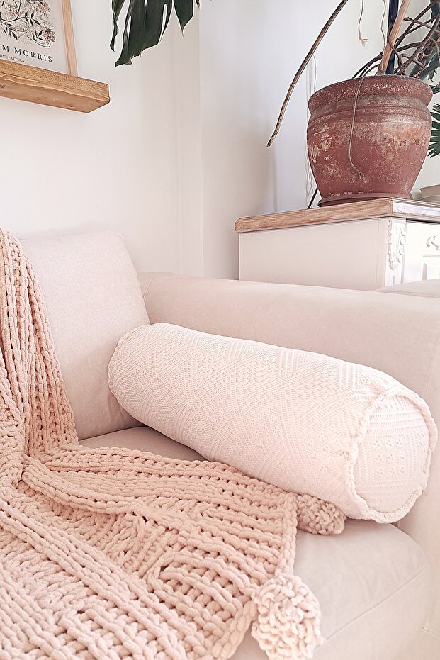 Cylinder Handmade Natural Buldan Cloth Authentic Organic Cotton Inner Padded Throw Pillow Cover
