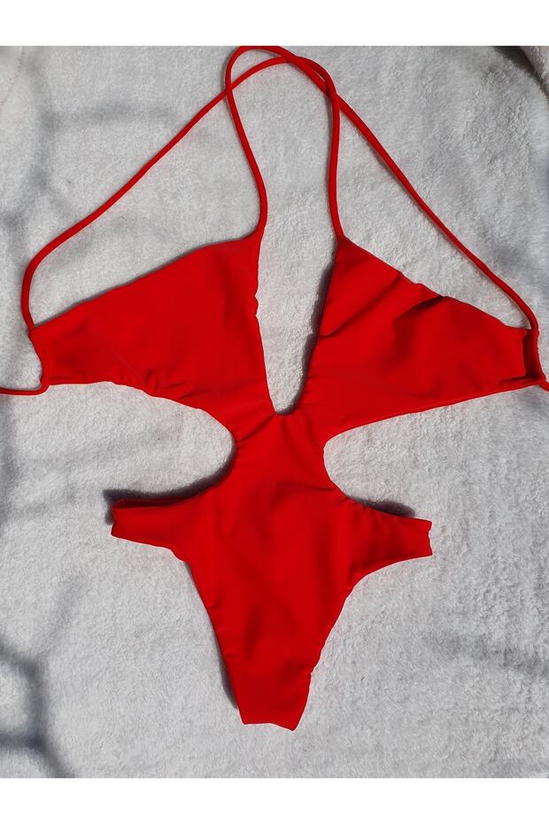 Tek Parça Kırmızı Mayokini - 2