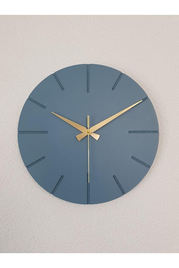 Kopya - Dekoratif Özel Tasarım Ahşap El Yapımı Duvar Saati 34 X 34 Cm Minimalist Grafiti Gri - 2