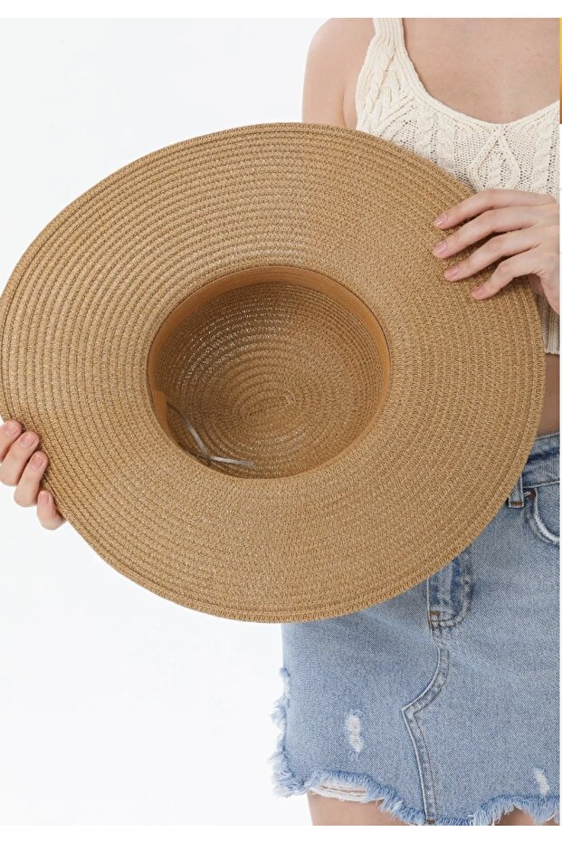 قبعة الشاطئ واسعة من القش - 3