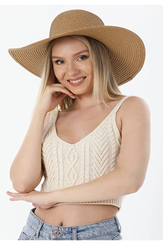 قبعة الشاطئ واسعة من القش - 5