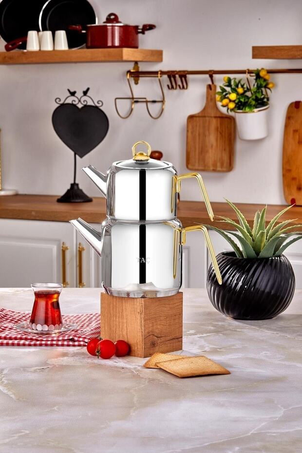 طقم إبريق شاي هيرا ذهبي - 1