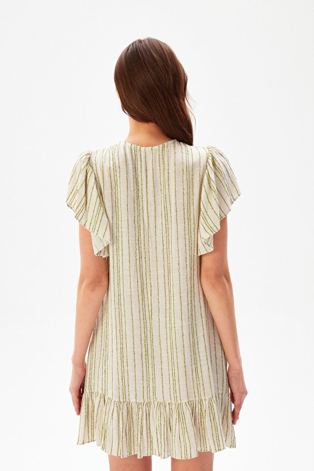 Önü Bağcıklı Mini Elbise - 6