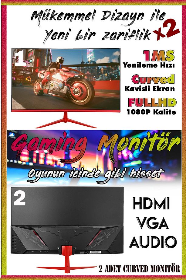 Icone X20 I5-3470 16gb Ram 256gb Ssd 1tb Hdd Gtx1050ti 23.8'' Dual Curved Oyuncu Bilgisayar - 2
