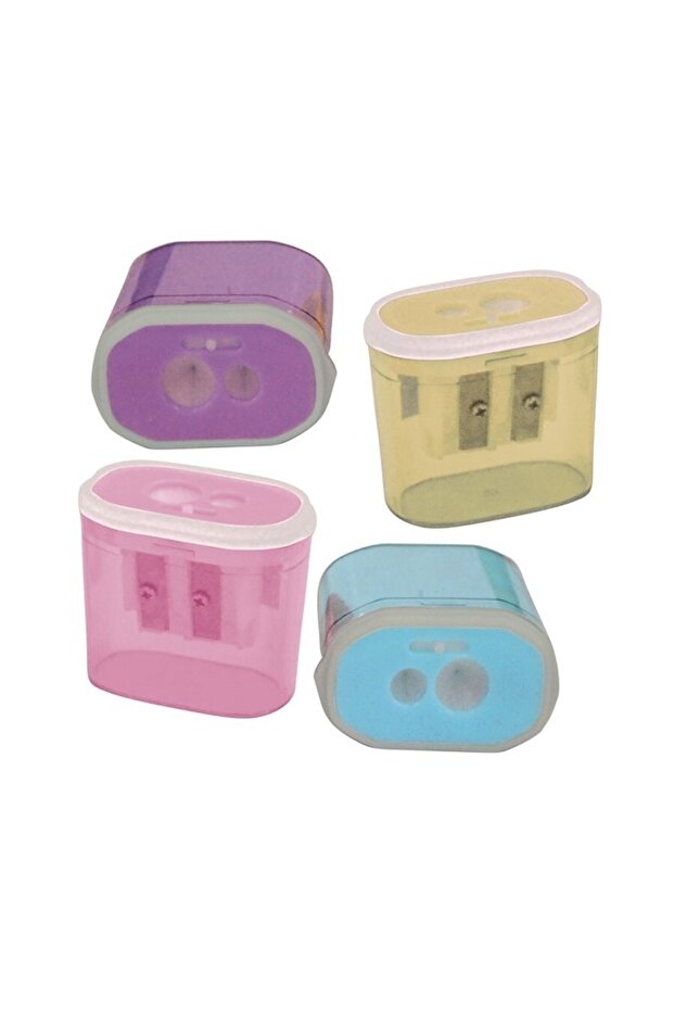 This-this Transparent Rectangle Double Hole Sharpener - 1