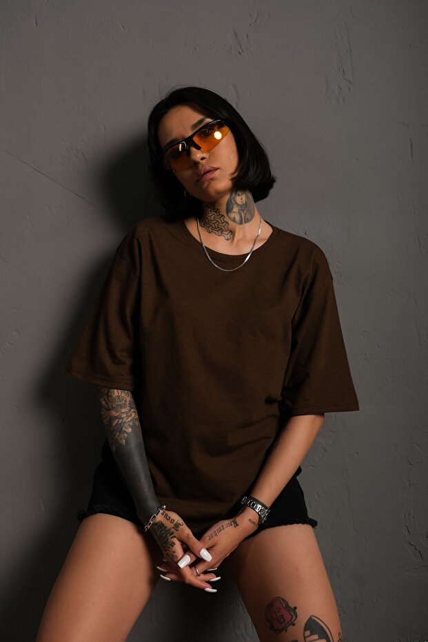 Ανδρικό μπλουζάκι Basic Solid Color Oversize Απλό μπλουζάκι - 4