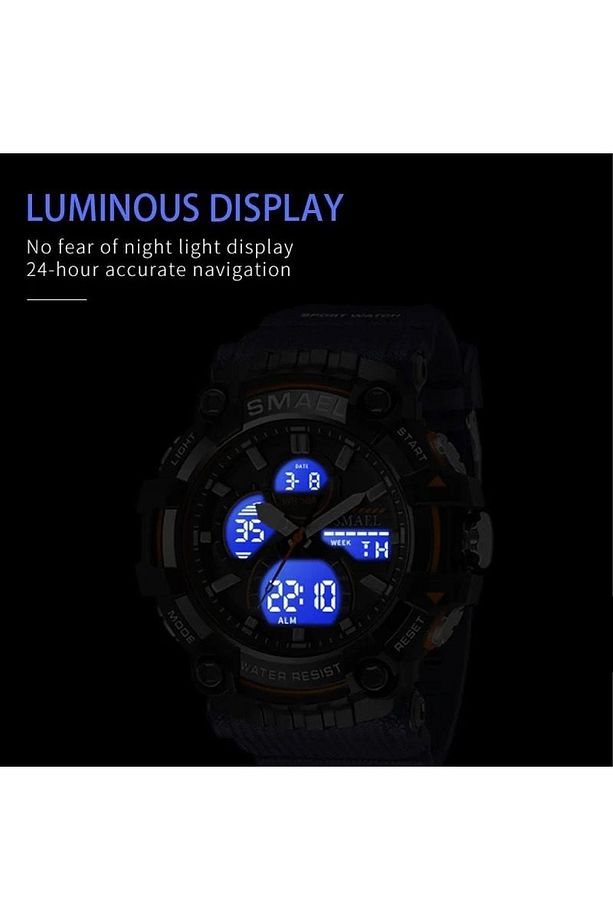 8079 Krmzı Dijital Ve Analog Erkek Kol Saati - 5