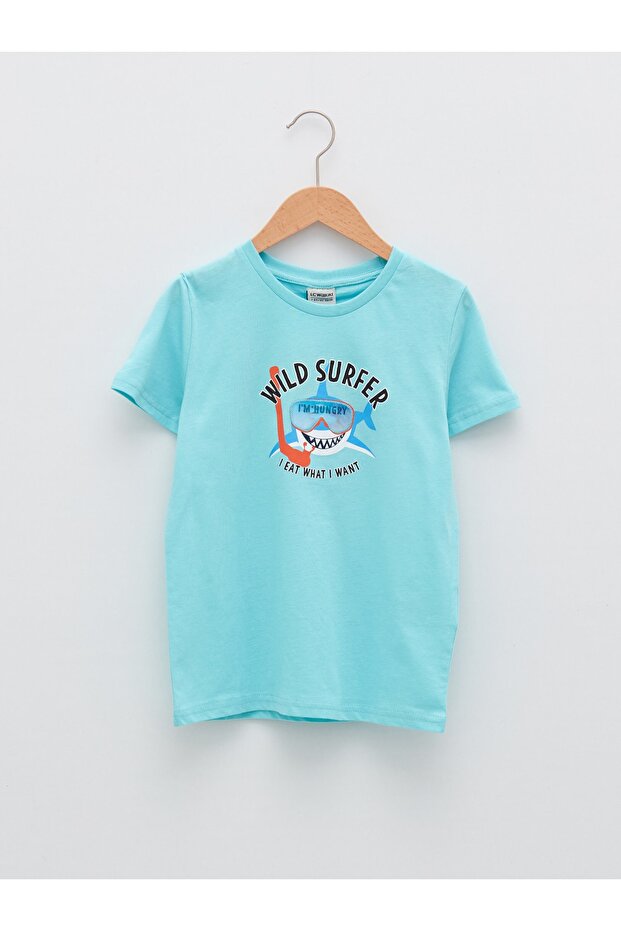 Boy - Crew Neck Printed Cotton Short Sleeve T-Shirt