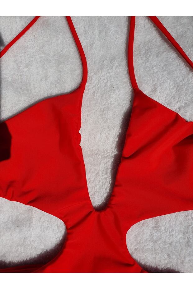 Tek Parça Kırmızı Mayokini - 7