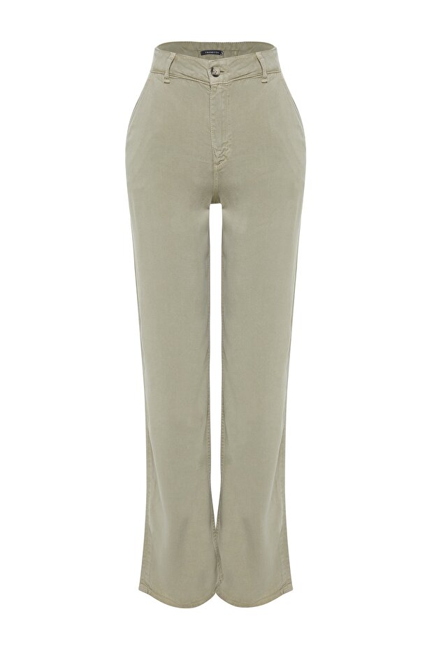 More Sustainable Mint %100 Tencel™ Düşük Bel Wide Leg Jeans TWOSS23JE00219 - 8