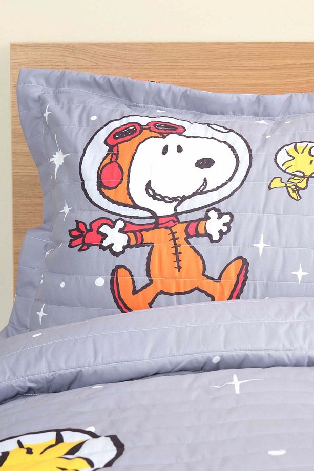 Peanuts By Karaca Home Space Traveler Yatak Örtüsü Tek Kişilik Gri - 3