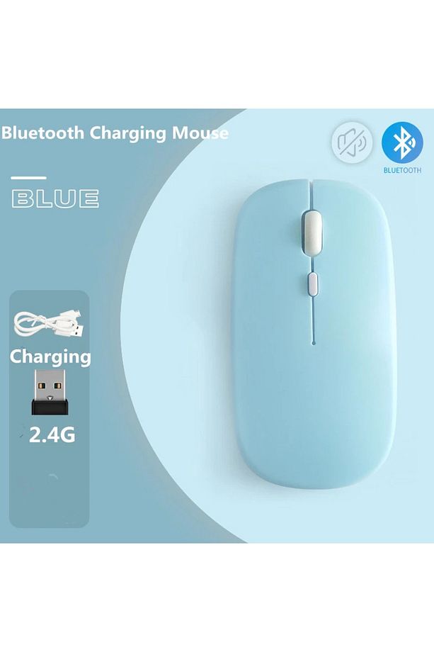 Macbook Şarj Edilebilir Sessiz Bilgisayar Ve Dizüstü Bilgisayar Kablosuz Bluetooth Mouse Fare - 2