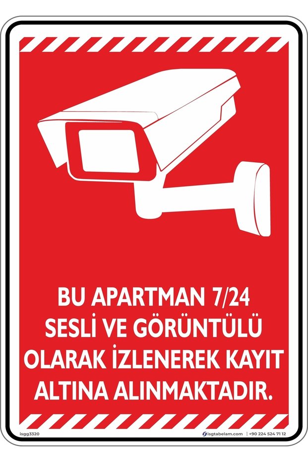 35X50Cm/Phosphor Composite/This Apartment Is Recorded in Audio and Video 24/7/V2-1