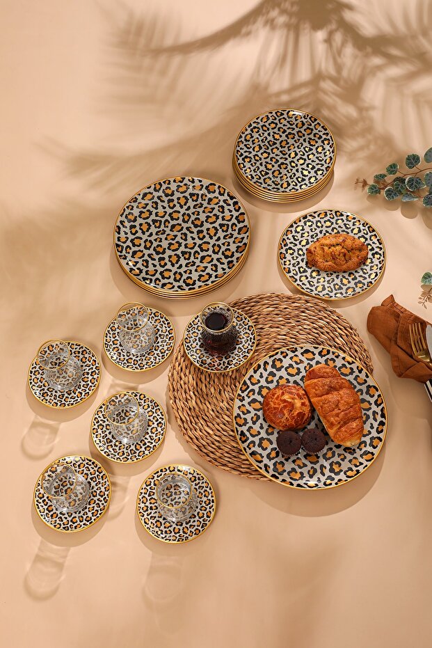 Leopar Desen 24 Prç Çay Seti. - 1