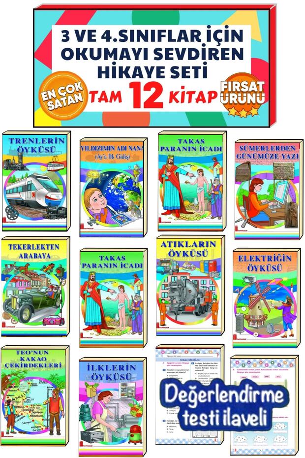 Beautiful Set of 12 Story Books for Grades 3 and 4