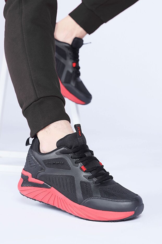 26616 Black - Red Men's Summer Casual Thick Sole Walking Running Sneakers