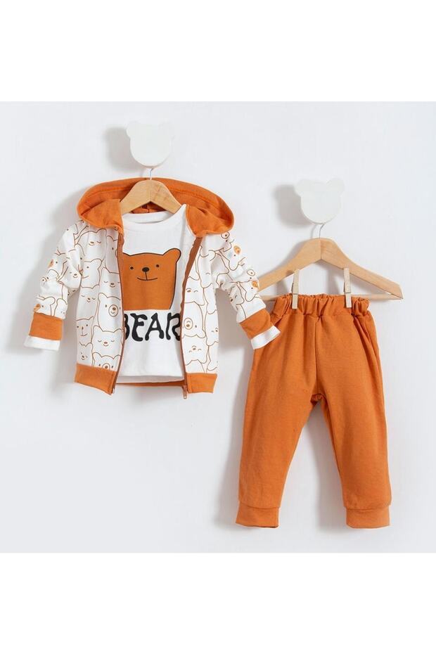 Hello Bears Patterned 3-Piece Baby Set - 1