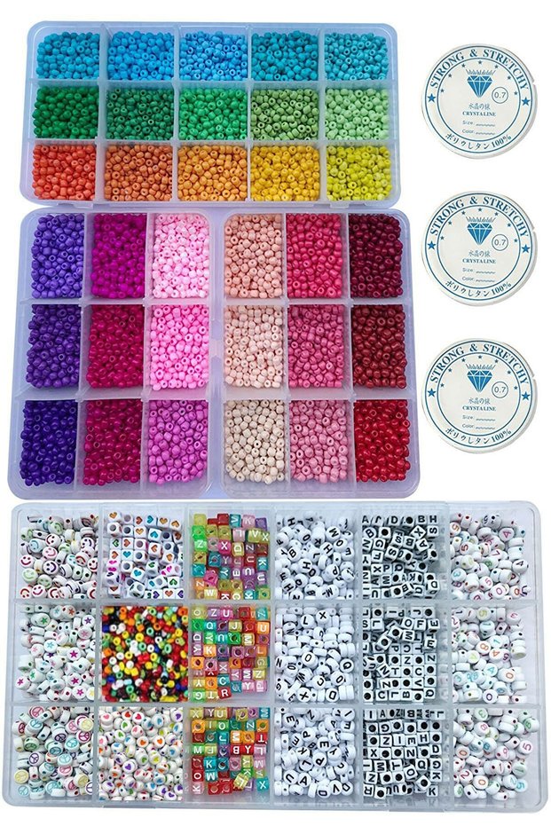 4 Boxed Mega Jewelry Making Set Giant Size Sand Beads None None
